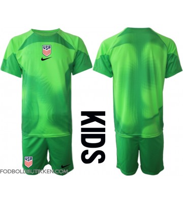 Forenede Stater Målmand Udebanetrøje Børn VM 2022 Kortærmet (+ Korte bukser)